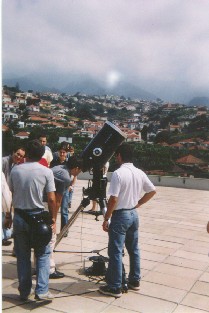 Observa��o das manchas solares com o telesc�pio Meade LX200 a partir do terra�o da UMa.